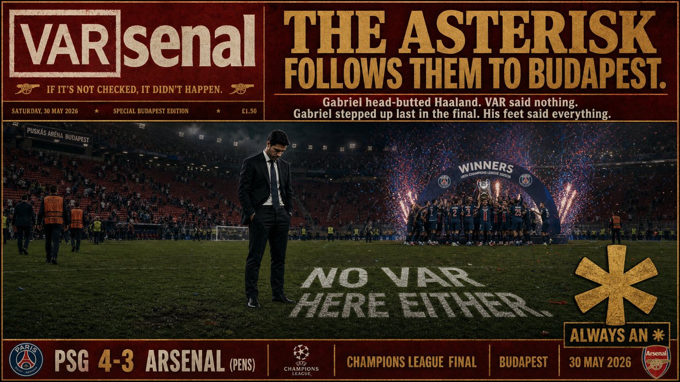 The asterisk follows them to Budapest — Arsenal FC found out in the Champions League Final